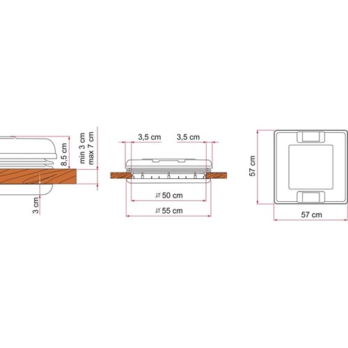 Takluke 500 x 500 mm Hvit