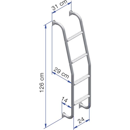 Stige takgrind 4-trinn 126 cm Van OMNISTOR