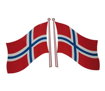 Klistermerke Norsk flagg 21,5x27 cm 