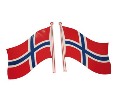 Klistermerke Norsk flagg 14x12 cm 