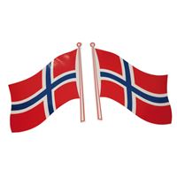 Klistermerke Norsk flagg 14x12 cm 