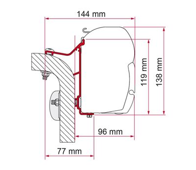 Adapter Hymer Van/B2 350 Markisefeste