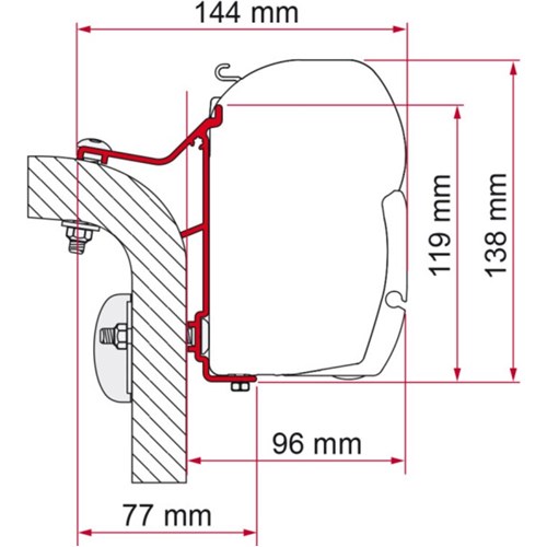 Adapter Hymer Van/B2 400 Markisefeste