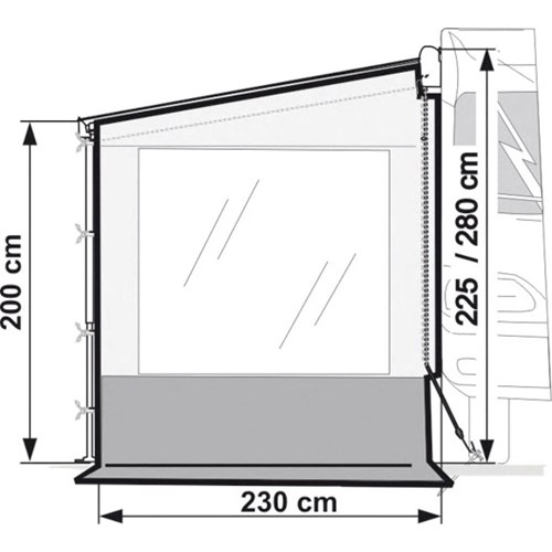 Side W Pro F35 Van Sidevegg m/vindu