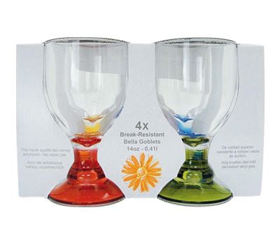 Vinglass Bella Goblet Flerfarget 4 stk