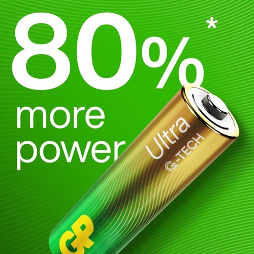 Husholdningsbatteri GP Ultra Alkaline AA 4 stk