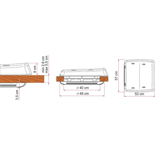 Takluke Vent F Pro 400 x 400 mm Hvit