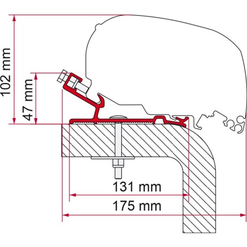 Adapter Hymer 400 Markisefeste