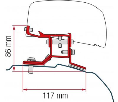 Kit Ford Custom - L2 (LHD + RHD) Markiseadapter Svart