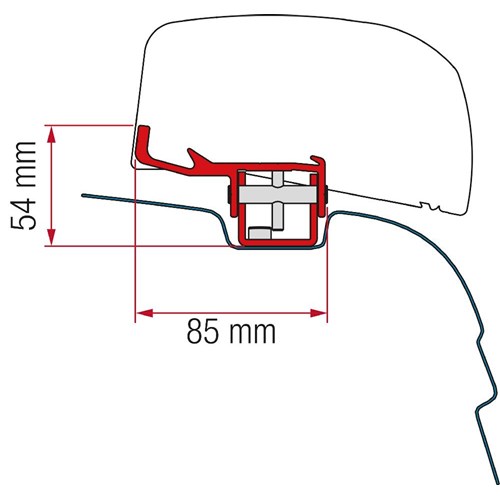 Kit VWT5/T6 Markiseadapter Svart