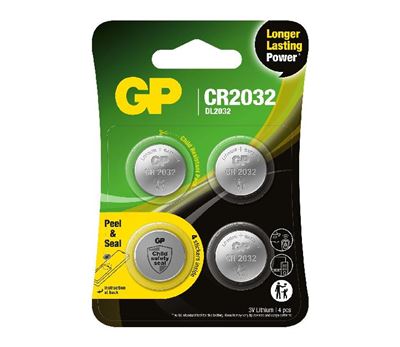 Lithiumbatteri GP CR 2032 3 V 4pk