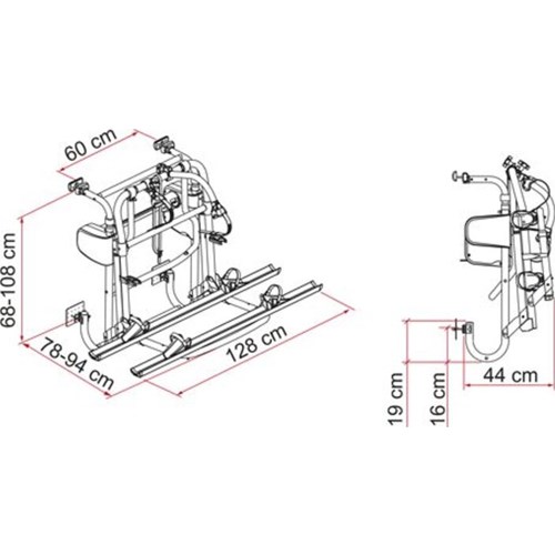 Sykkelstativ Motor Lift 77 2-4 sykler 12 V