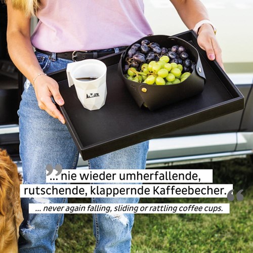 Magnetisk kaffekrus Camping m/lokk - High-Tech 30 cl hvit