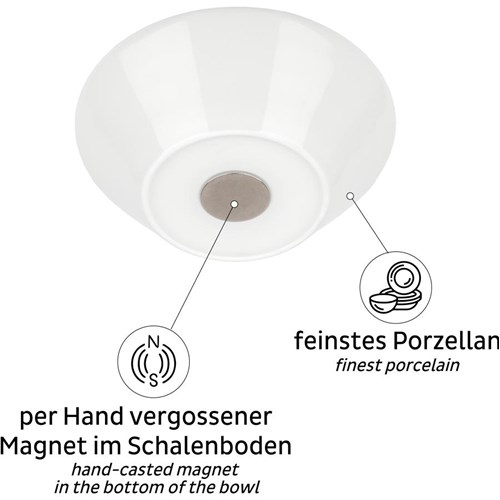 Magnetisk Bolle - Porselen &#216; 16 cm hvit 2 stk 